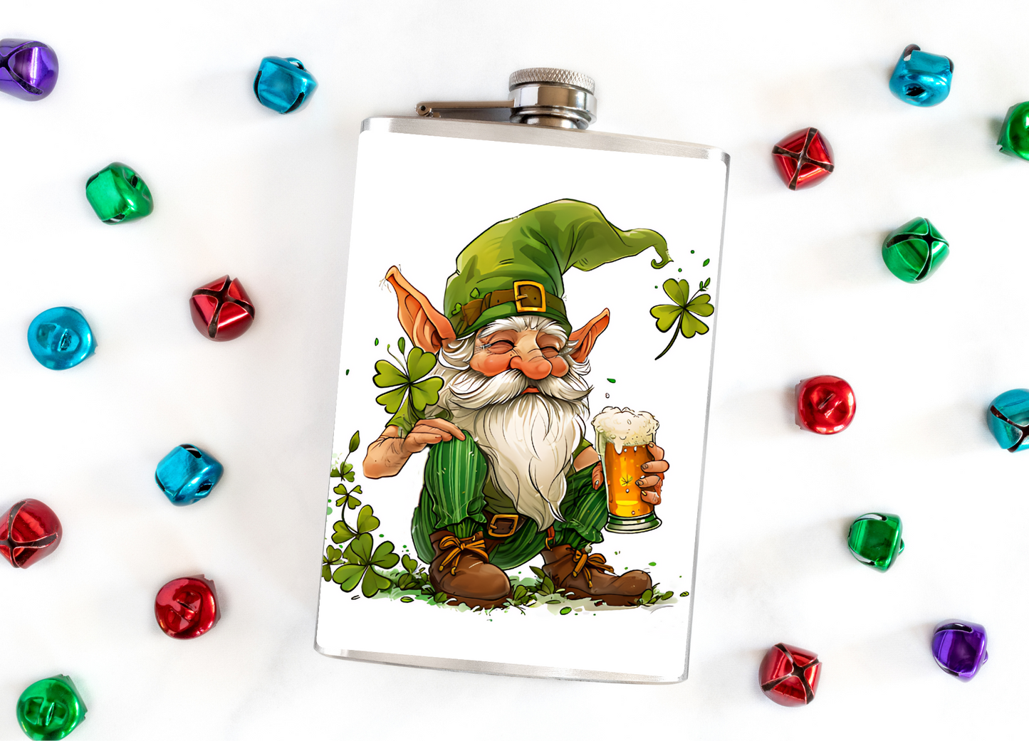 White Beard Beer Gnome Flask