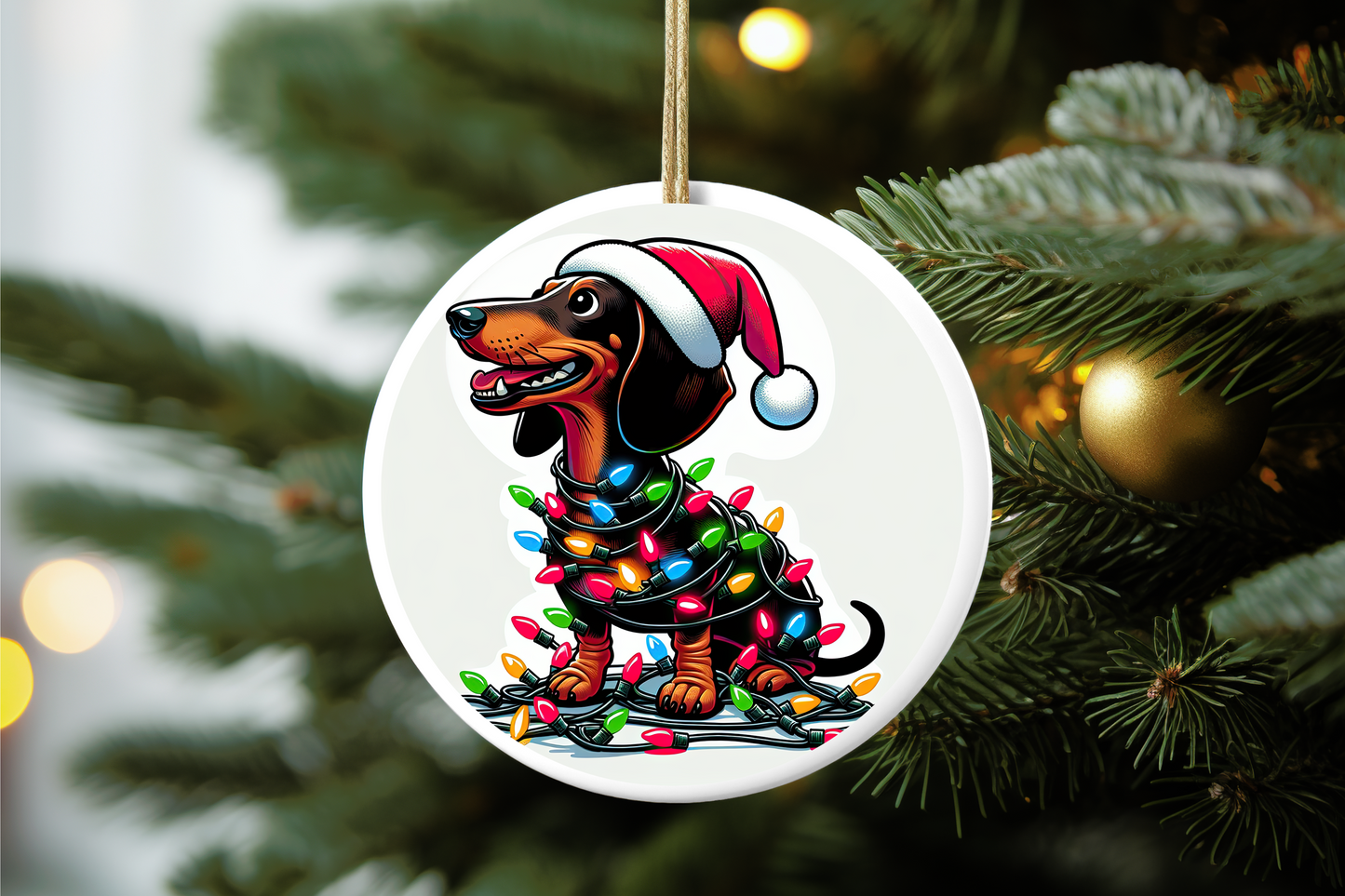 Dachshund Christmas Ornament (Version 1)
