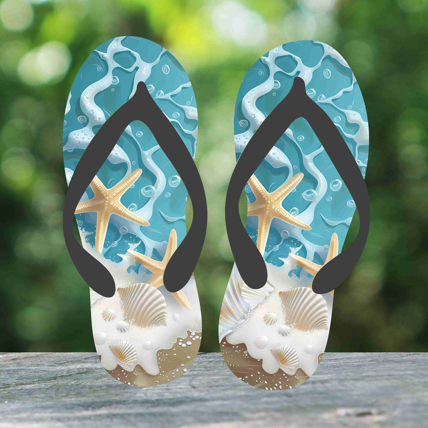 Beachy Starfish Flip Flops