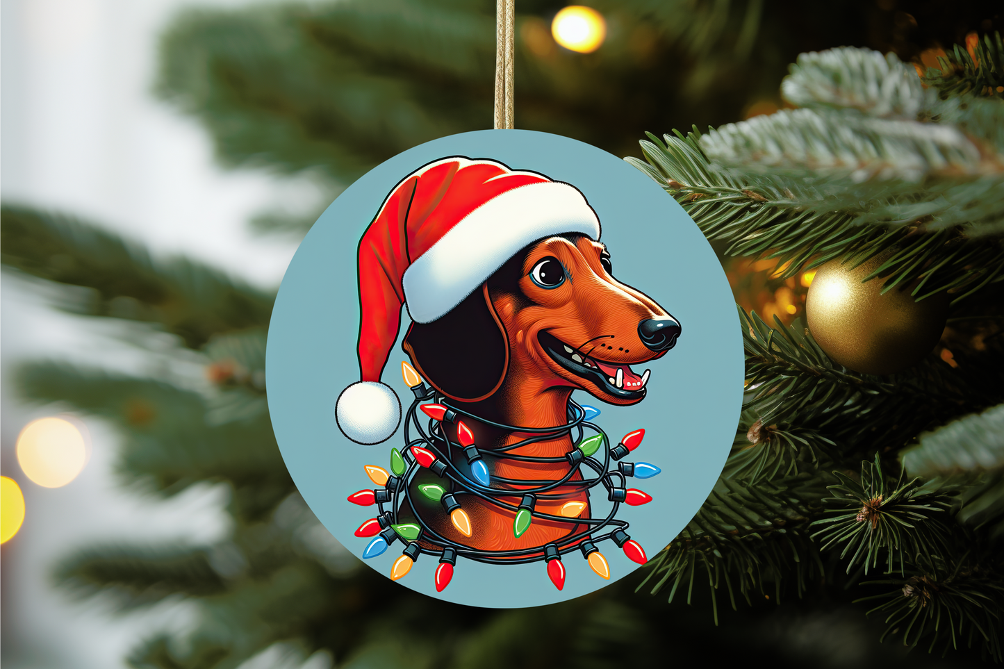 Dachshund Christmas Ornament (Version 3)