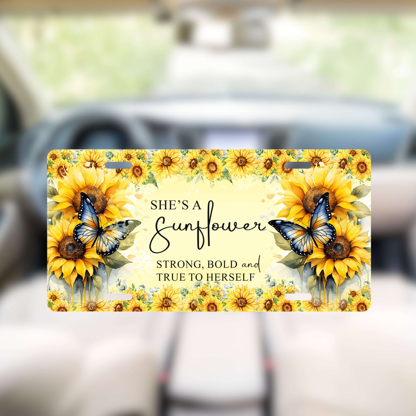 She's A Sunflower License Plate