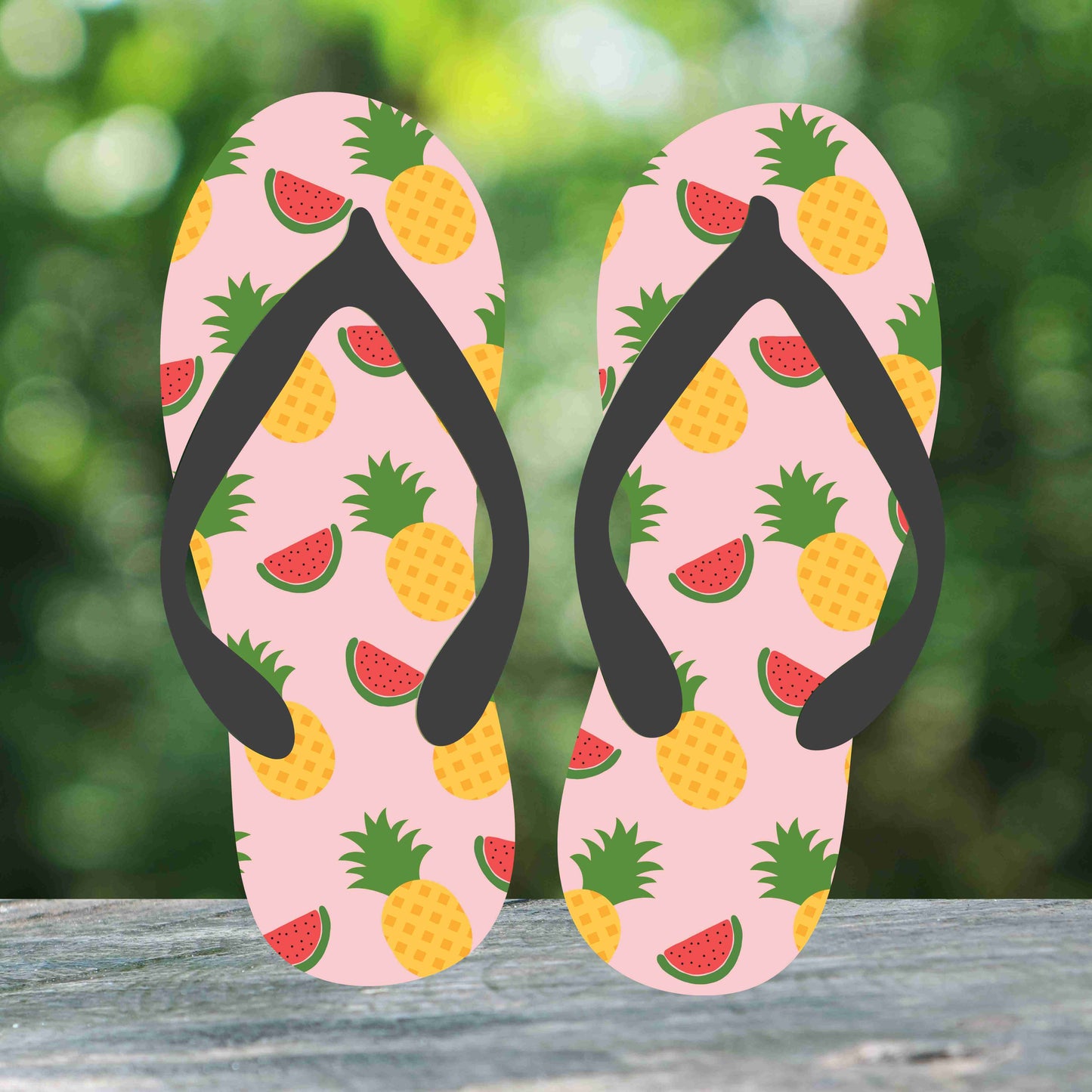 Pink Strawberry Pineapple Watermelon Flip Flops
