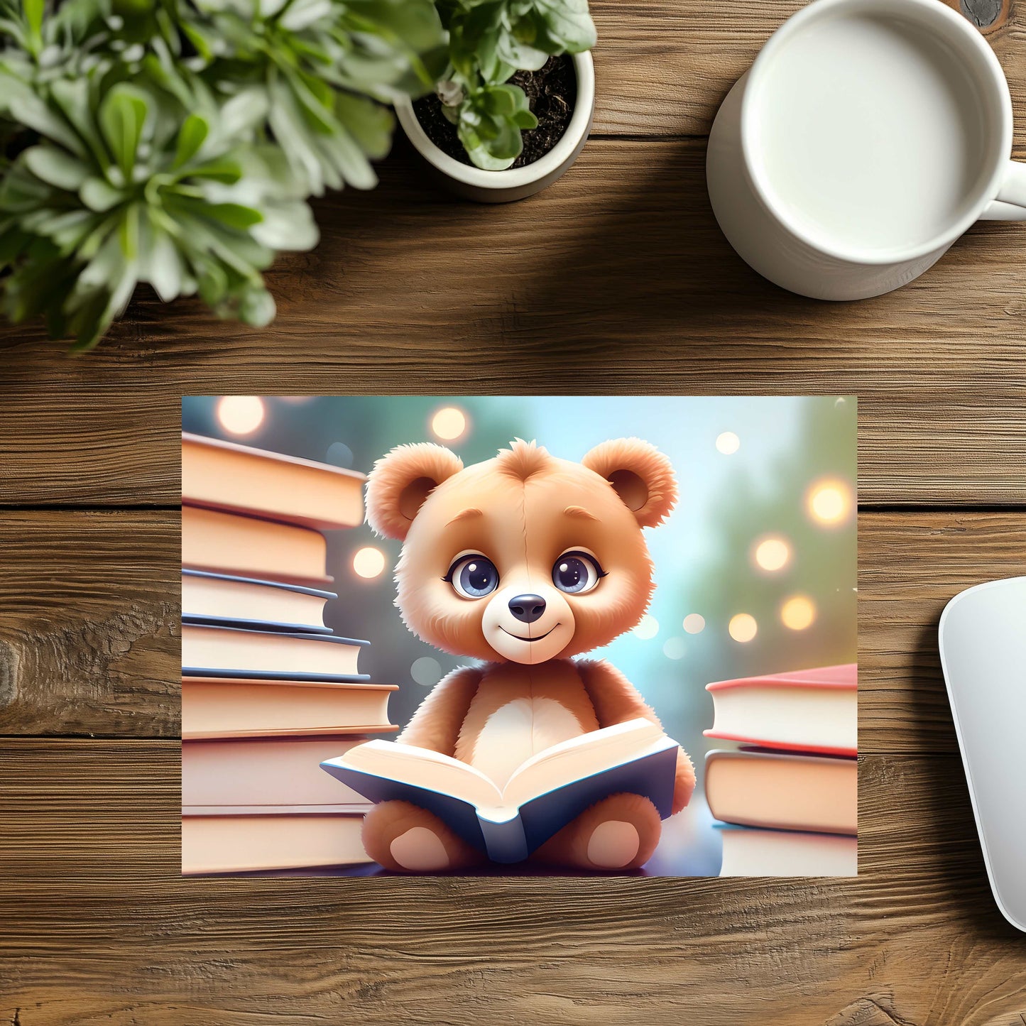 Teddy With Books Mousepad