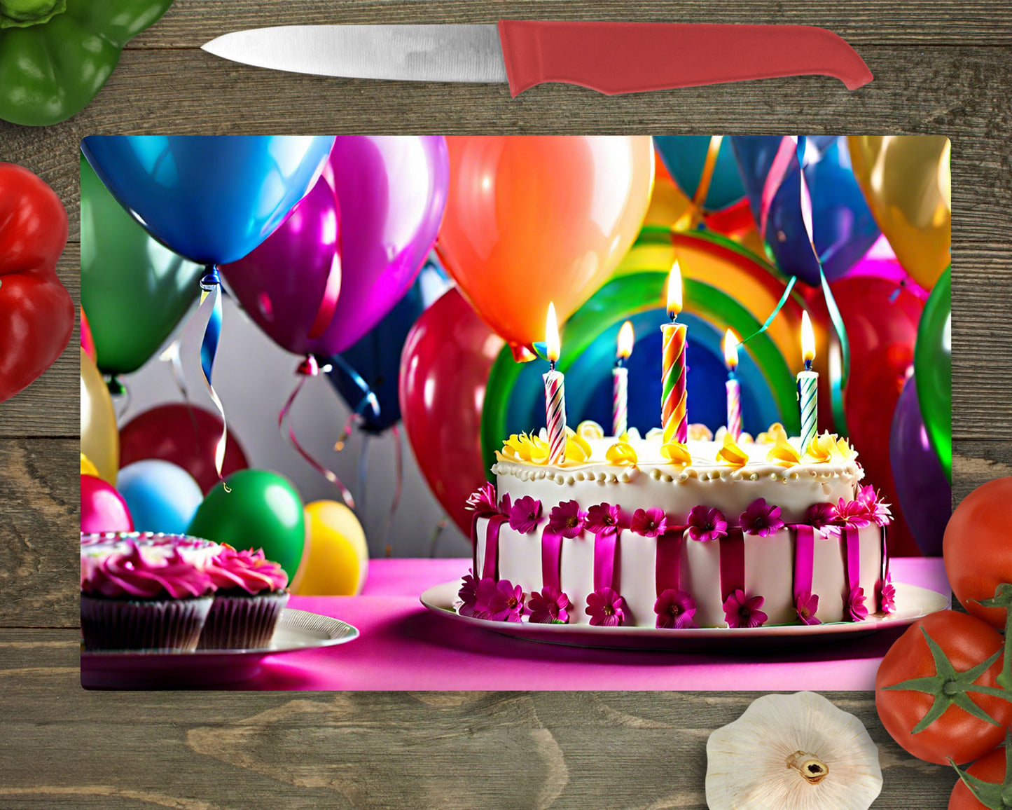 Birthday Cake (Pink) Cutting Board