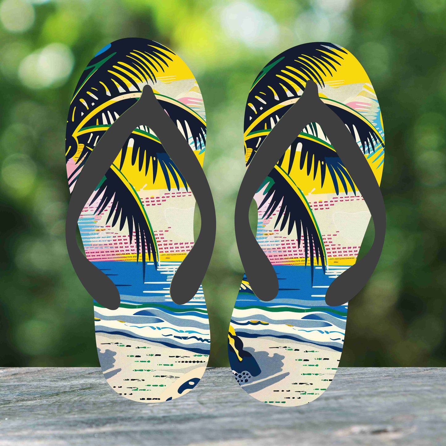 Beach Pop Art Flip Flops