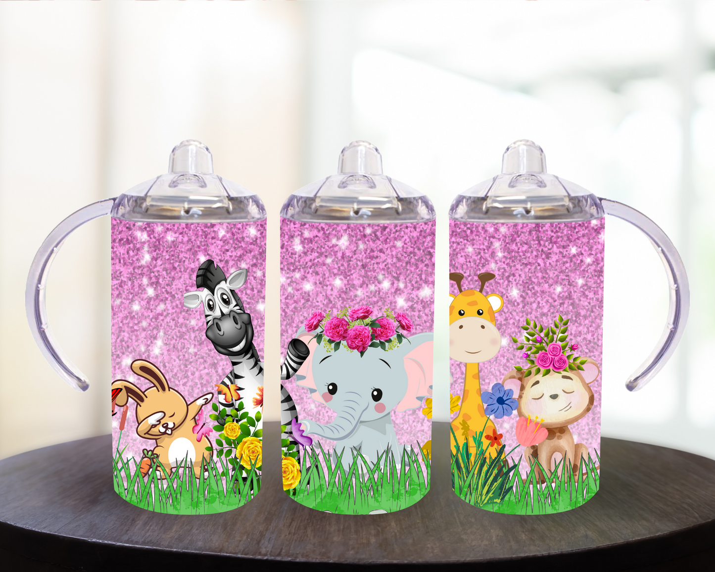 Safari Animals 12 oz Sippy Cup