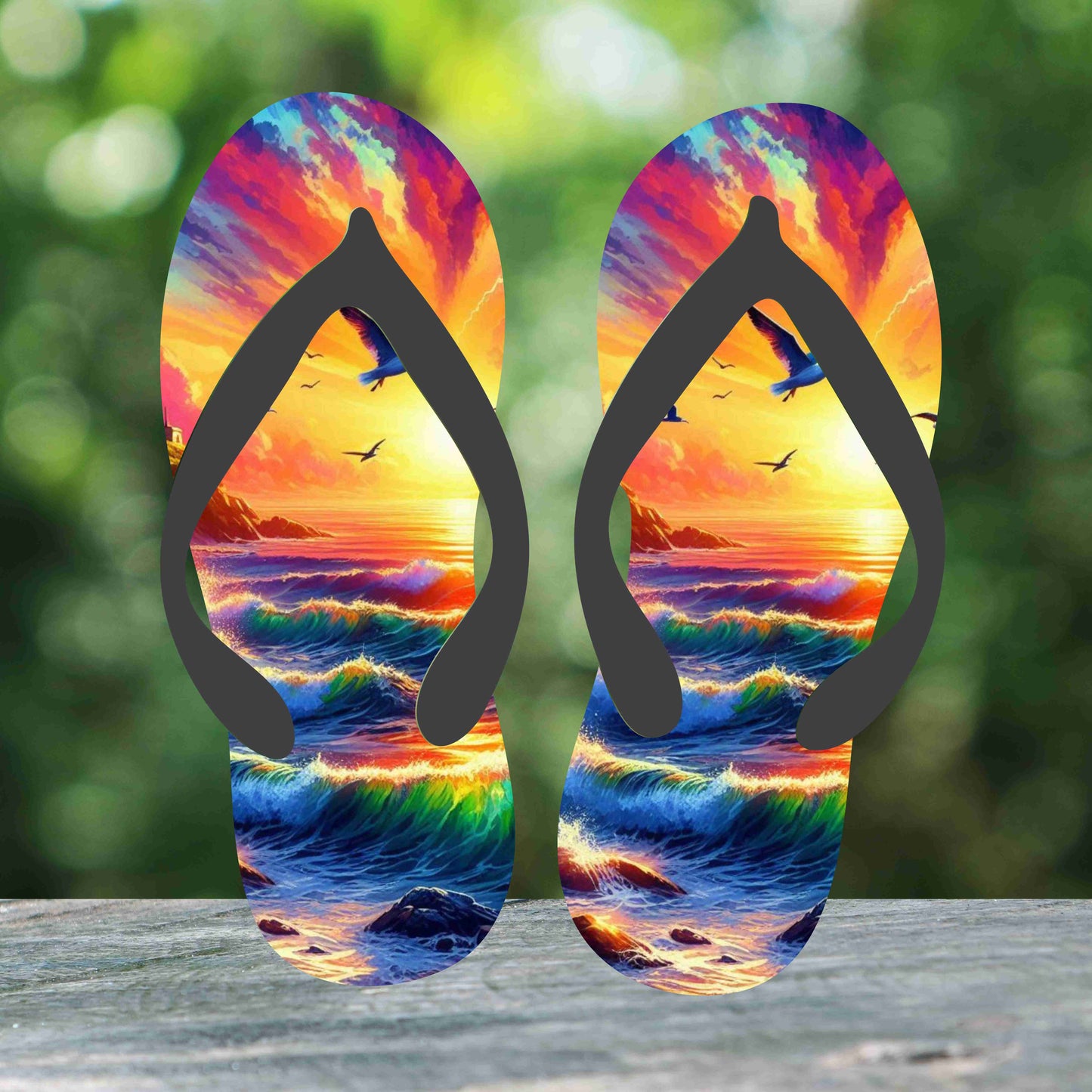 Beach Pop Art Flip Flops (V2)