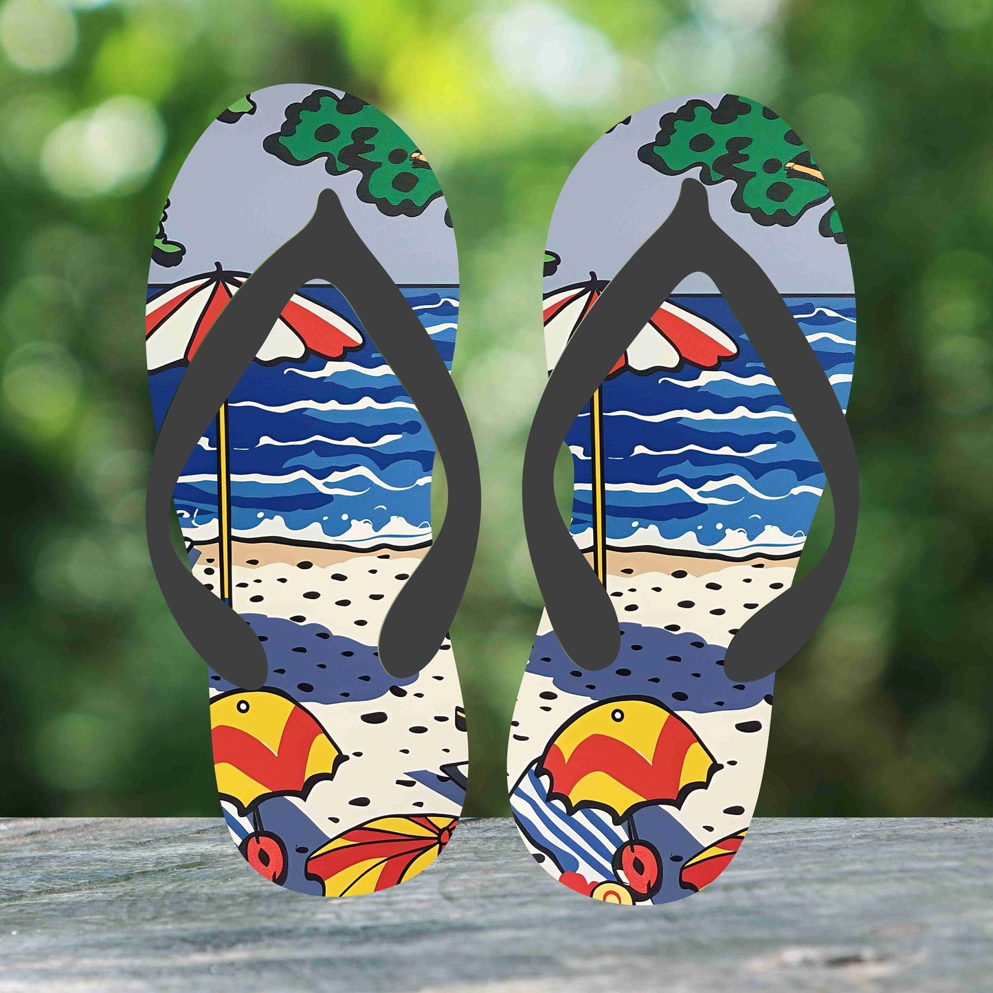 Beach Pop Art Flip Flops (V3)