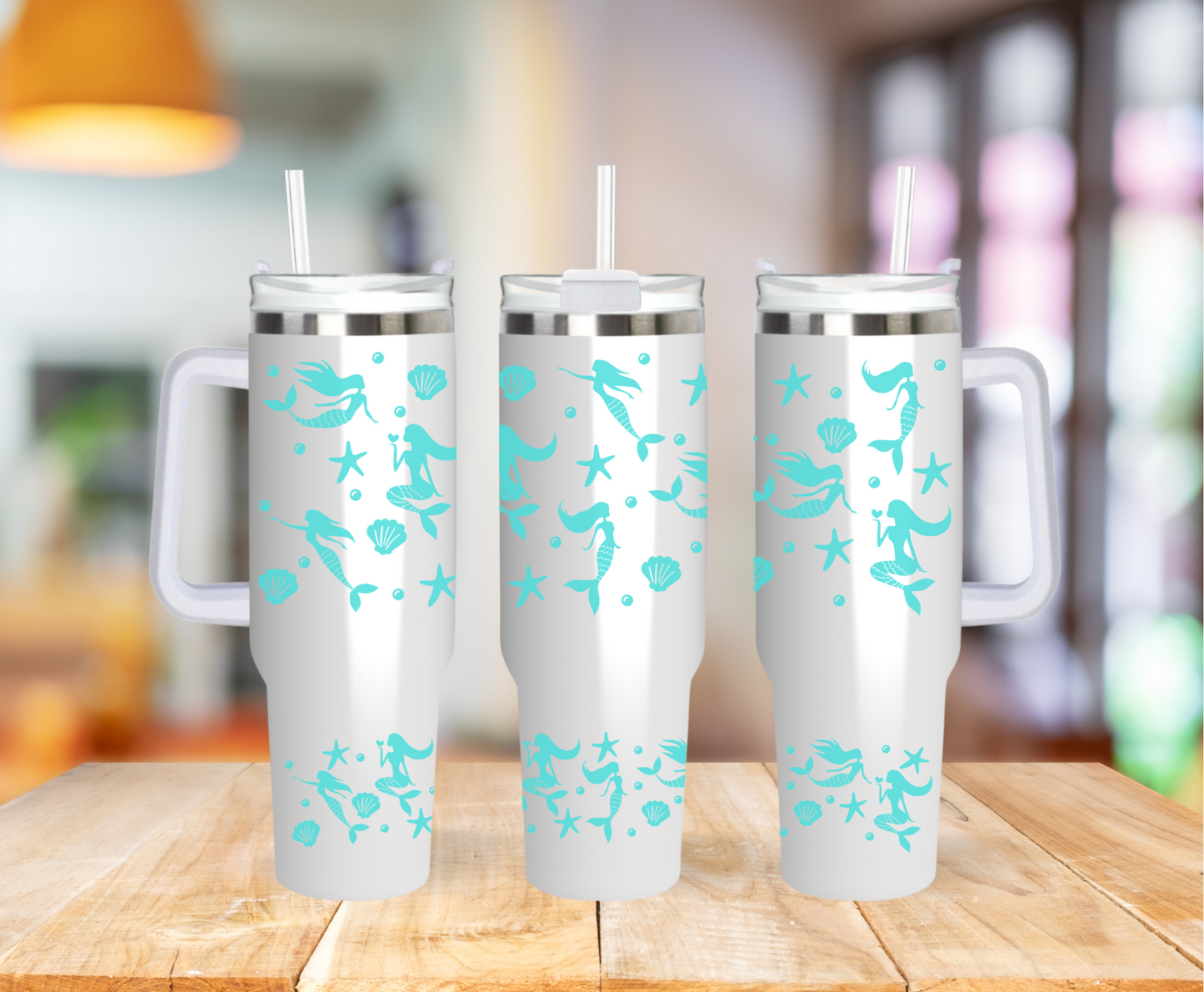 Teal Mermaids 40 ounce Coffee Mug Tumblers