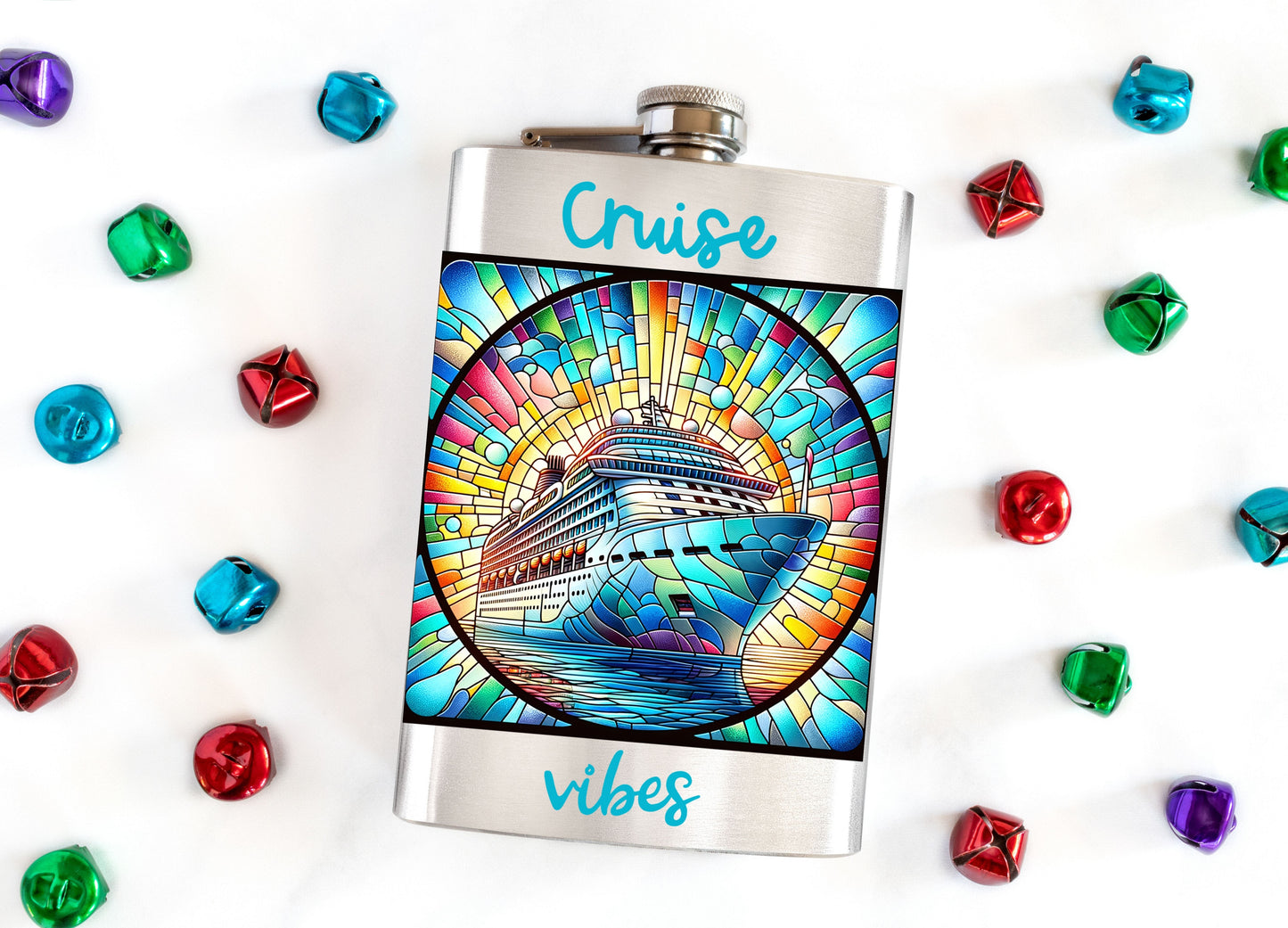 Stained Glass Cruise Vibes Flask