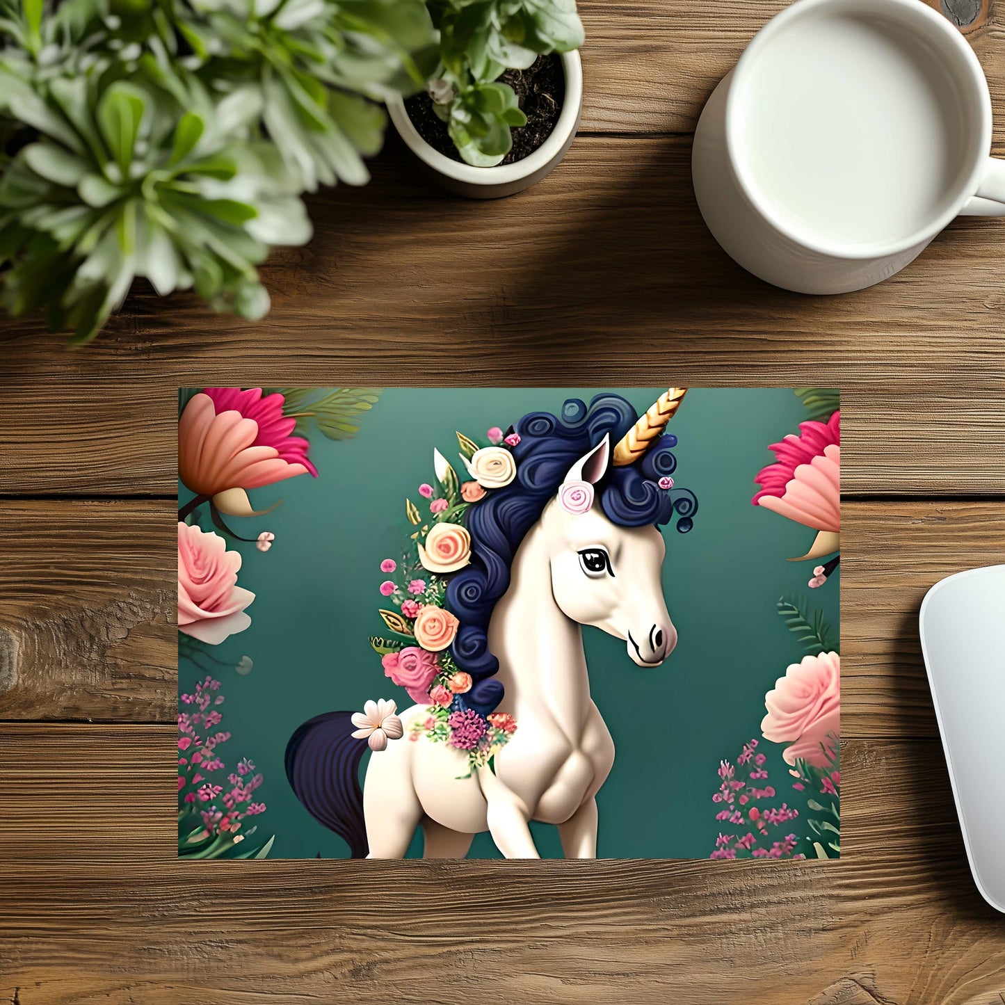 Unicorn Flowers Mousepad