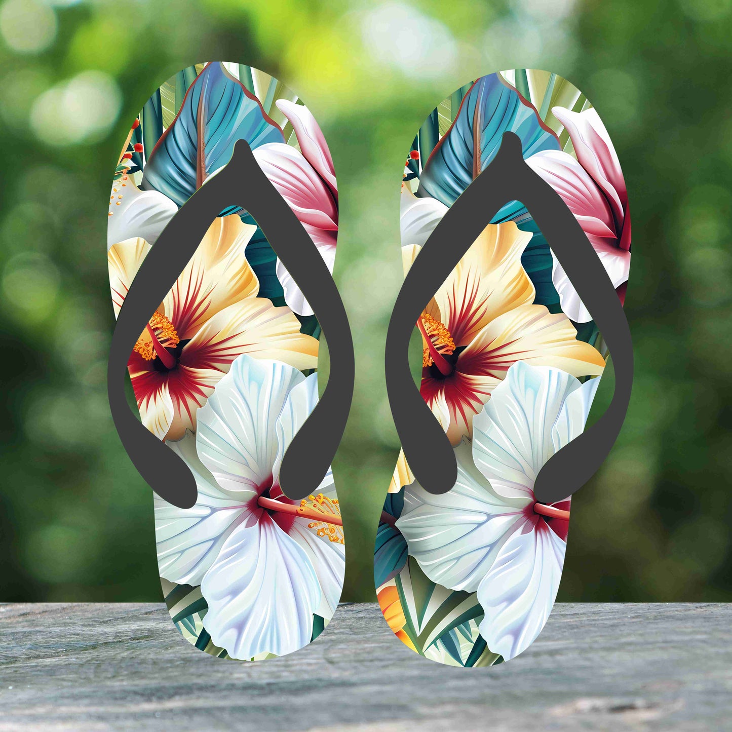 Tropical Flowers Flip Flops