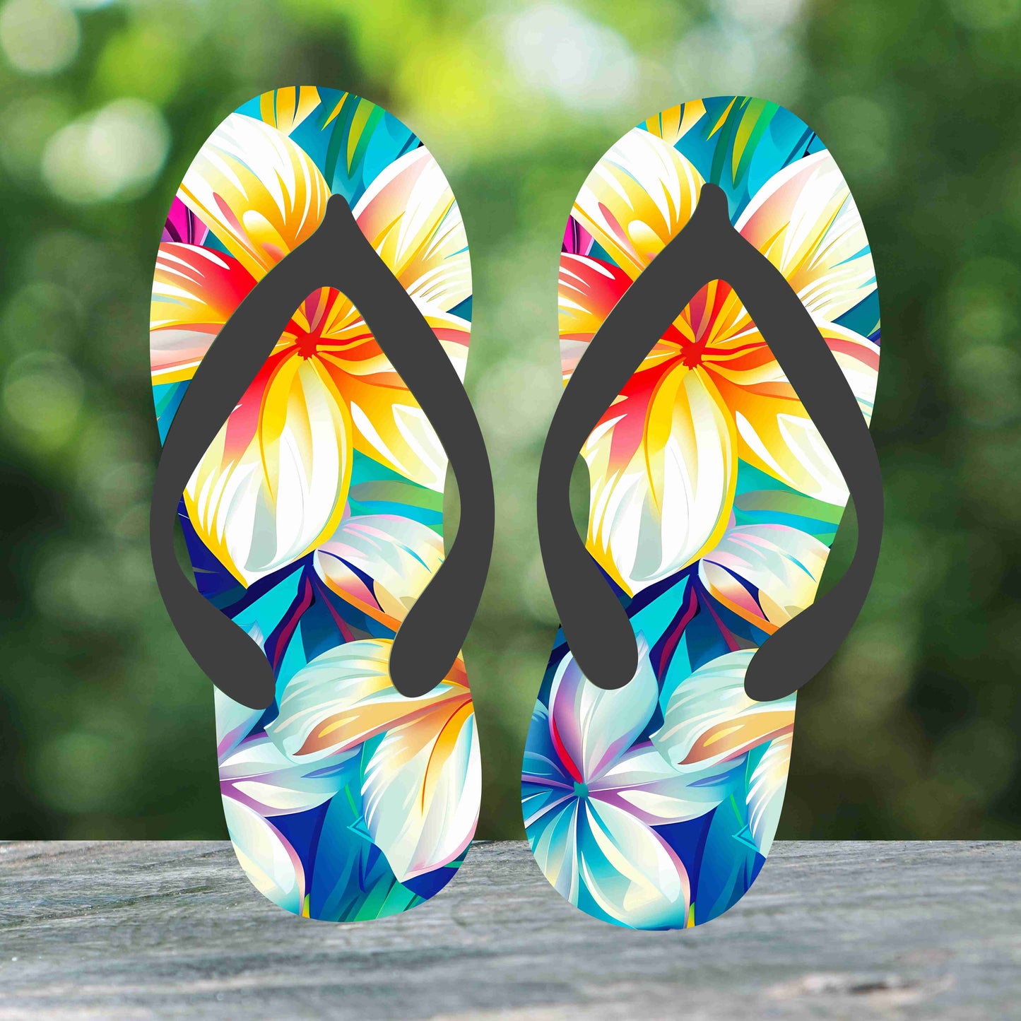 Tropical Flowers Flip Flops (v2)