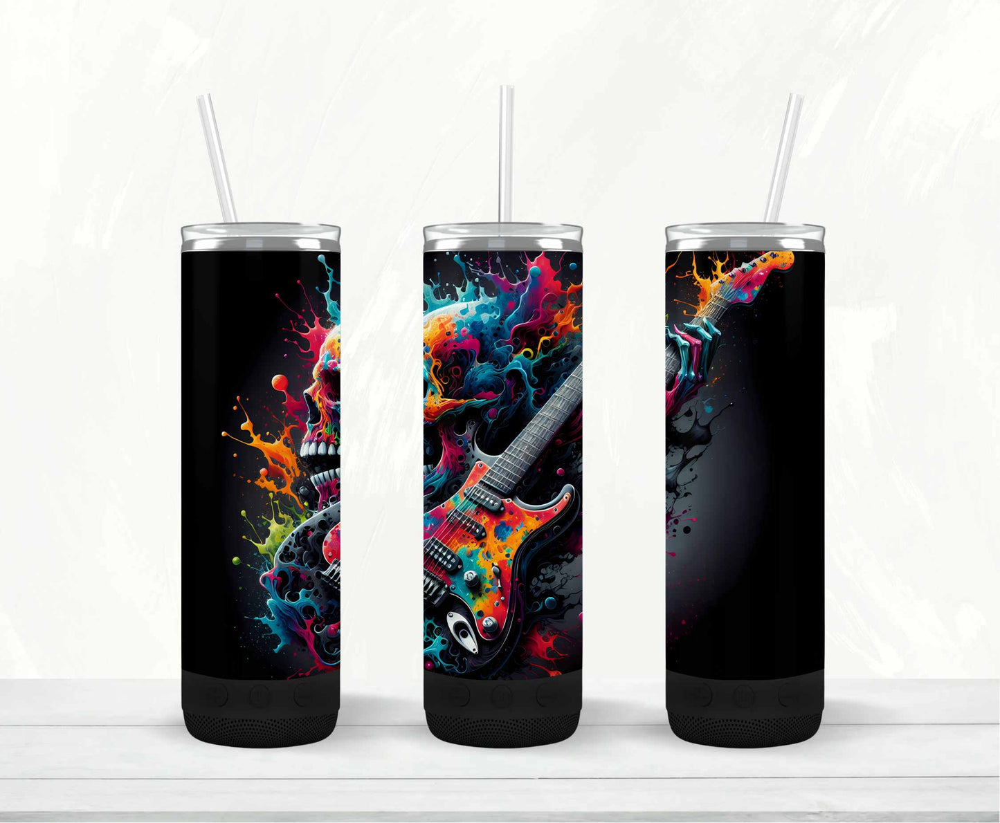 Guitar Color Splash Speaker Tumbler