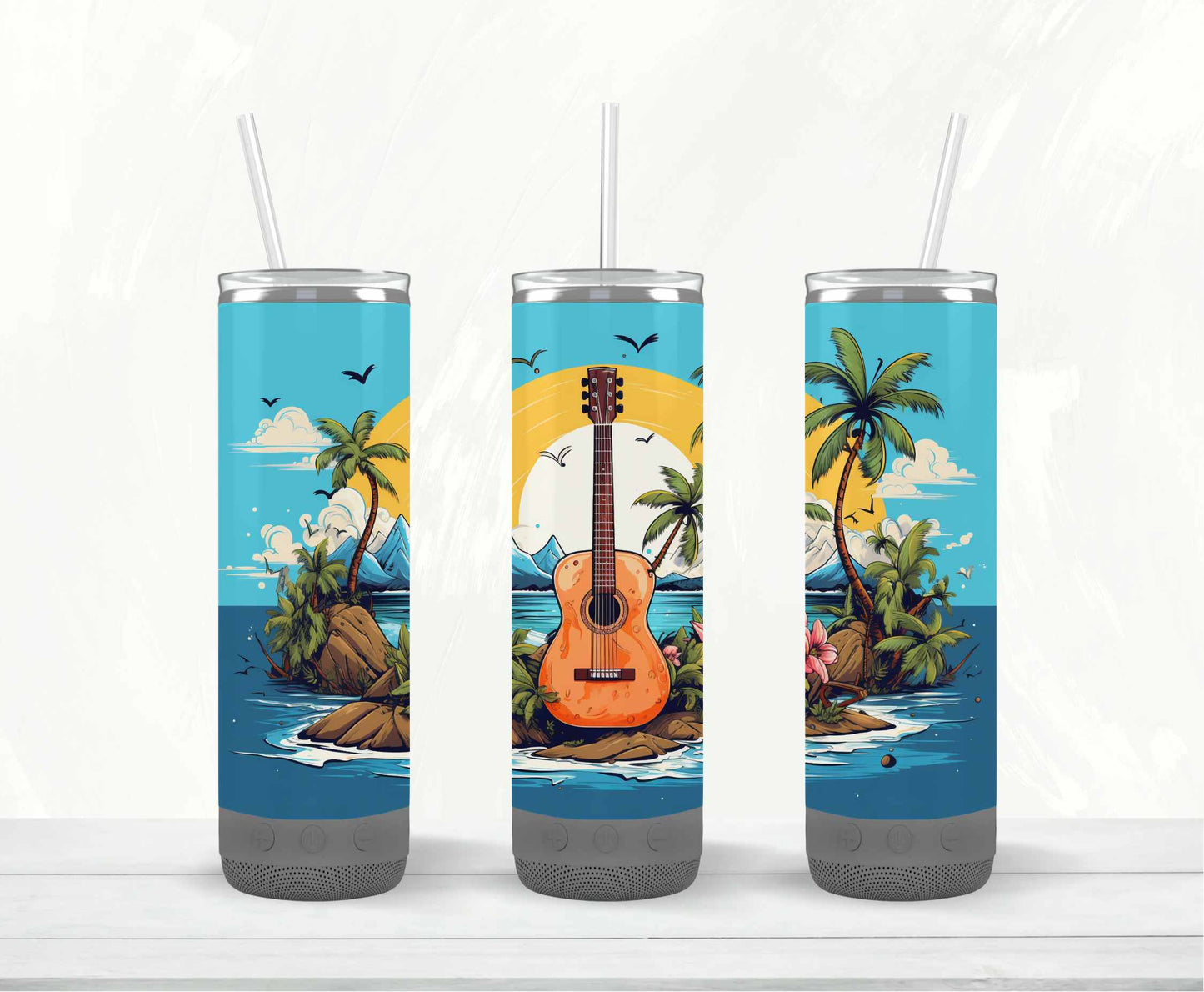 Guitar Island Speaker Tumbler