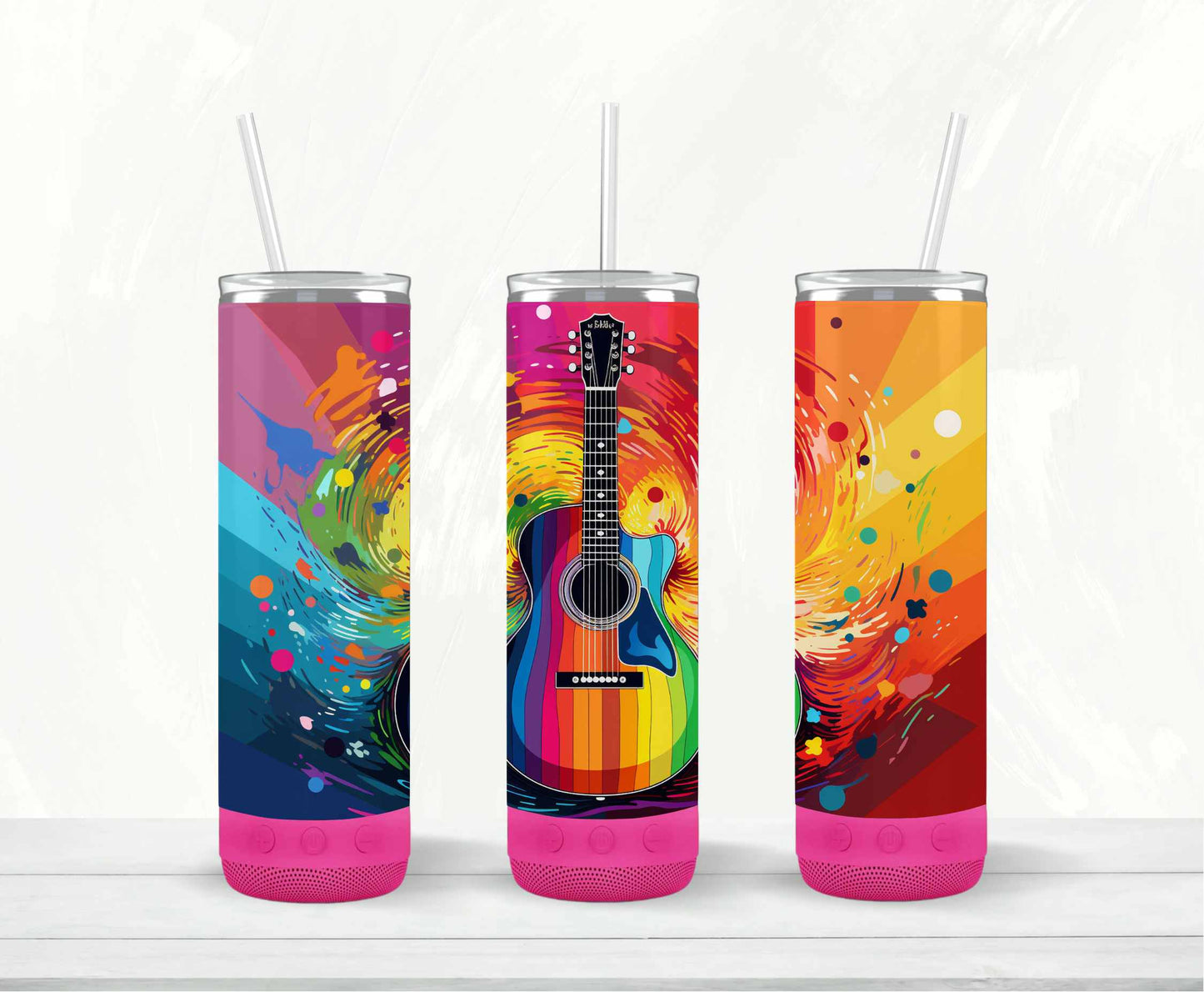 Neon Guitar Speaker Tumbler