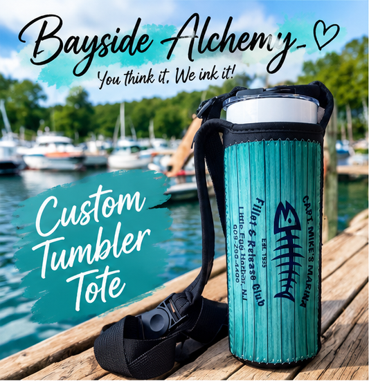Personalized 20 oz Skinny Tumbler Tote – Custom Photo, Name or Logo