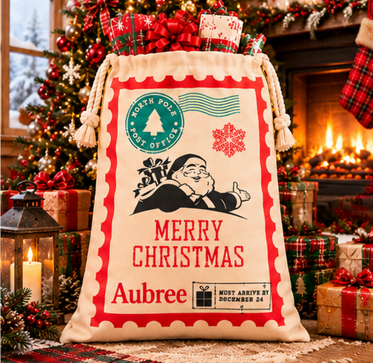 Personalized North Pole Santa Sack – Merry Christmas Gift Bag