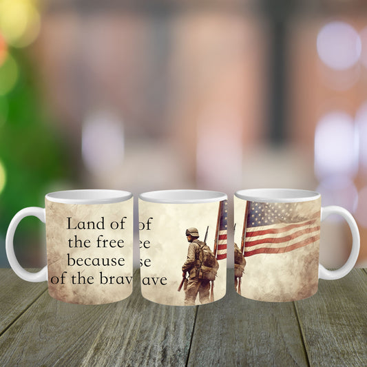 Land Of The Free Because Of The Brave Mug