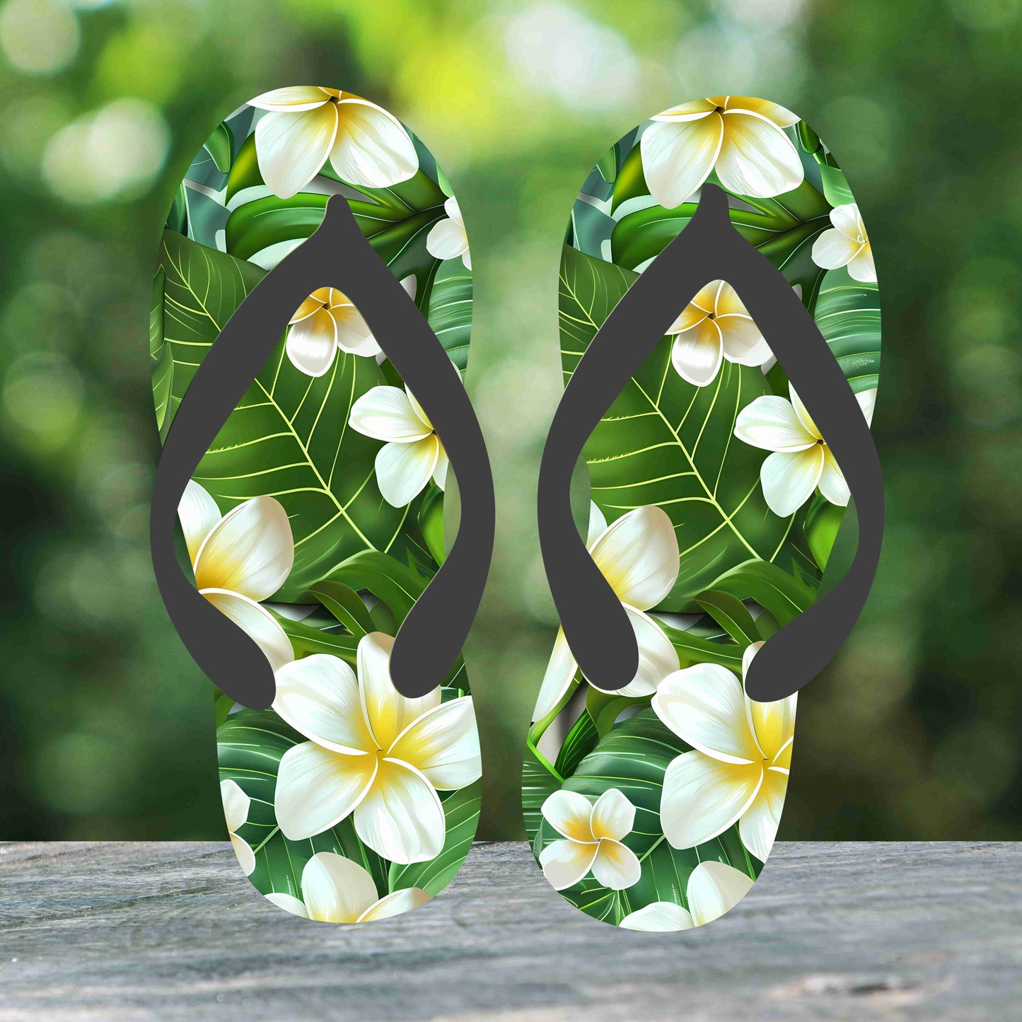 Tropical Flowers Flip Flops (v6)