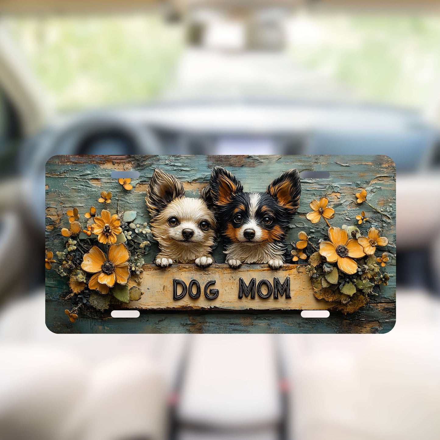 Dog Mom License Plate