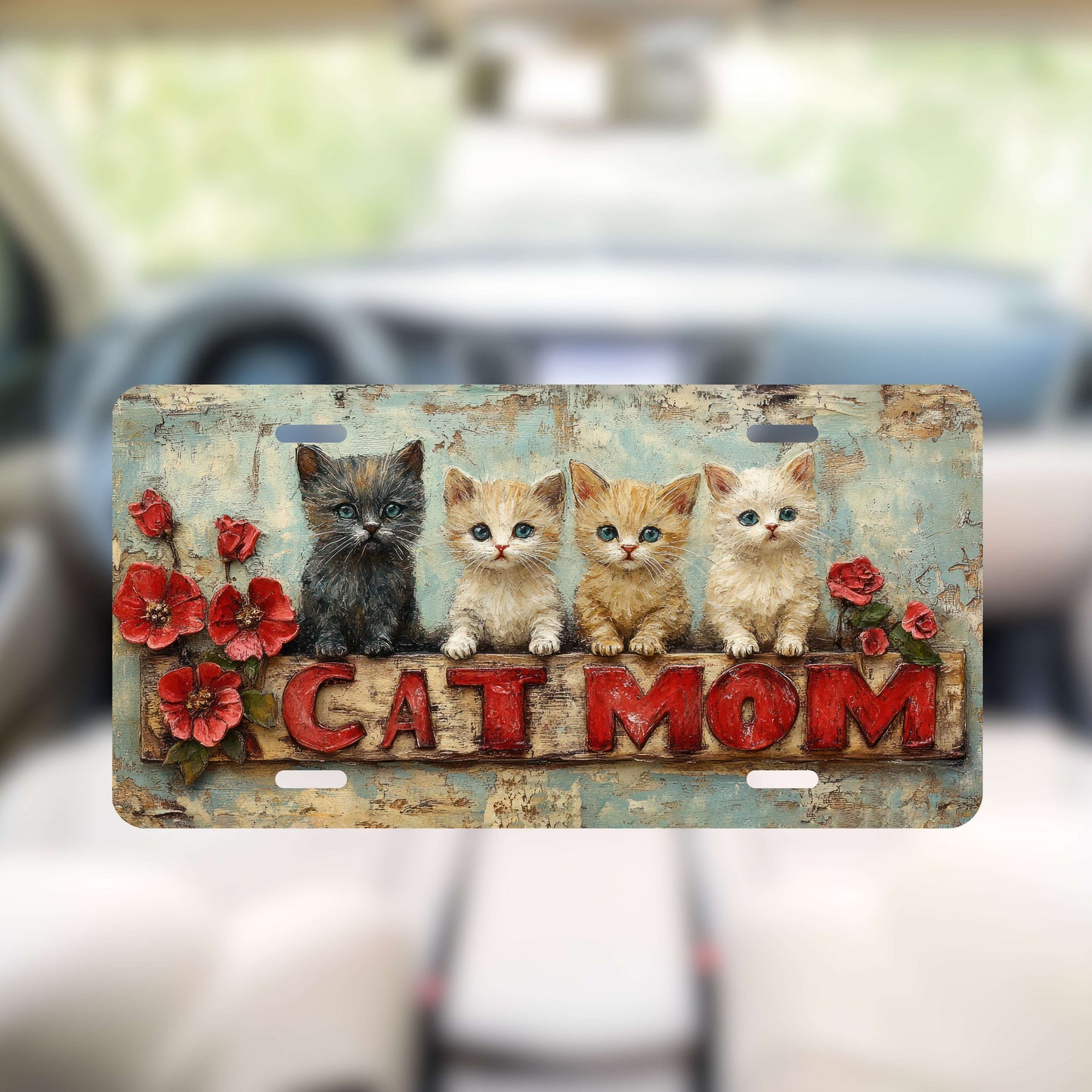 Cat Mom License Plate