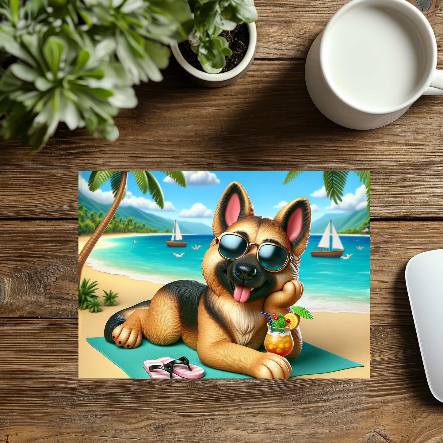 German Shepard On The Beach Mousepad