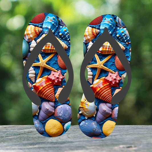 Beachy Shells Flip Flops
