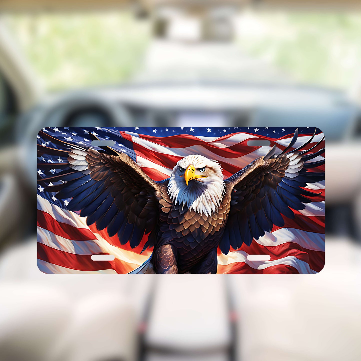 Bald Eagle Flag License Plate