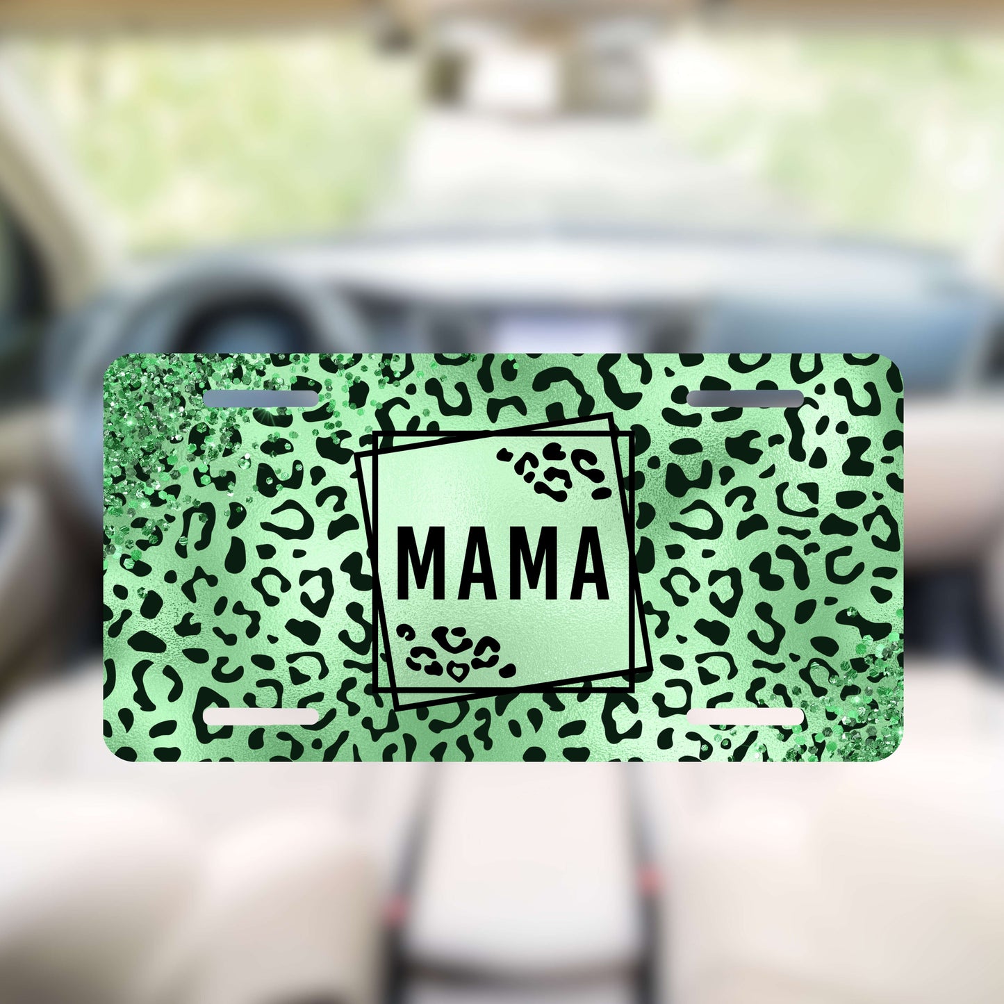 Mama Green License Plate