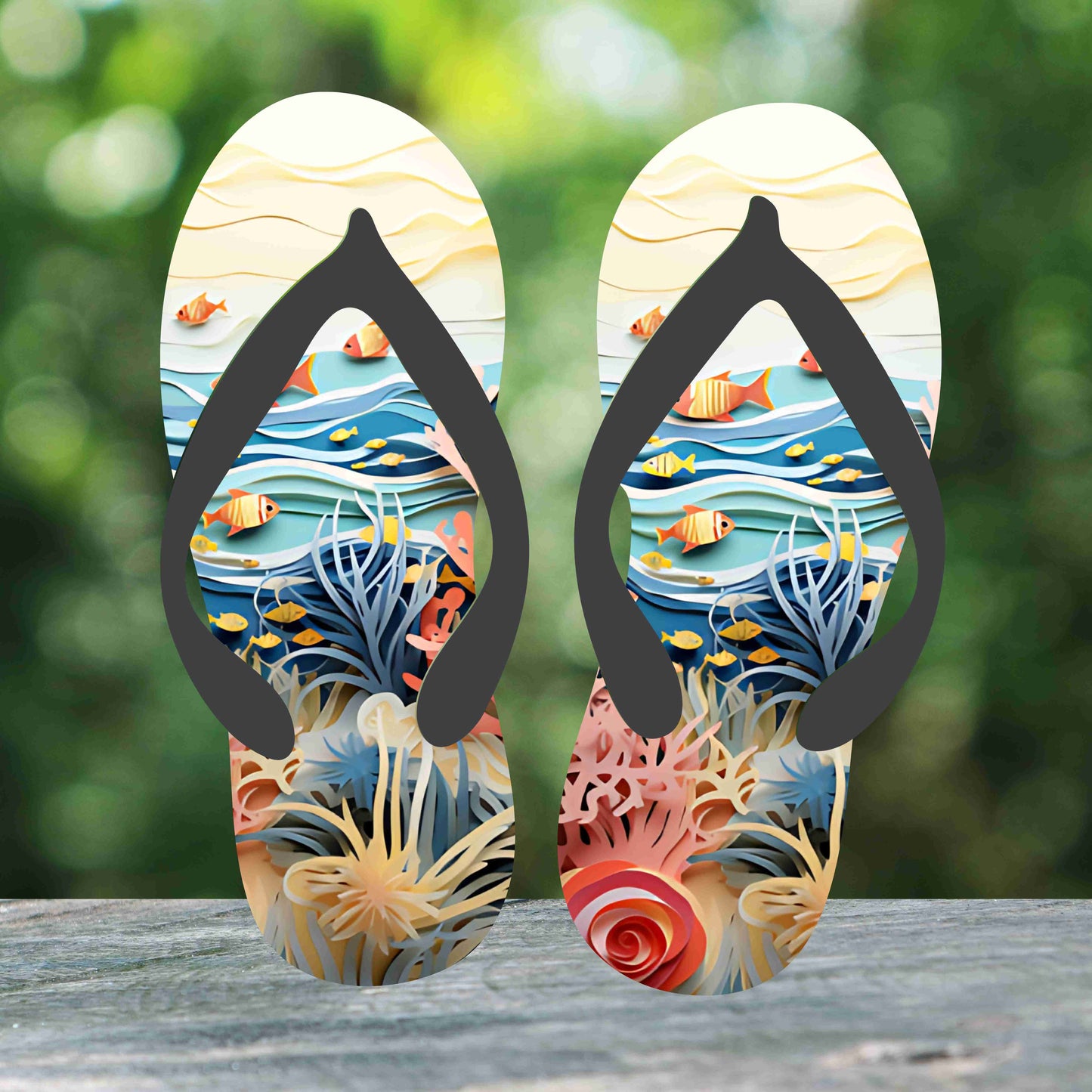 Under The Sea Flip Flops