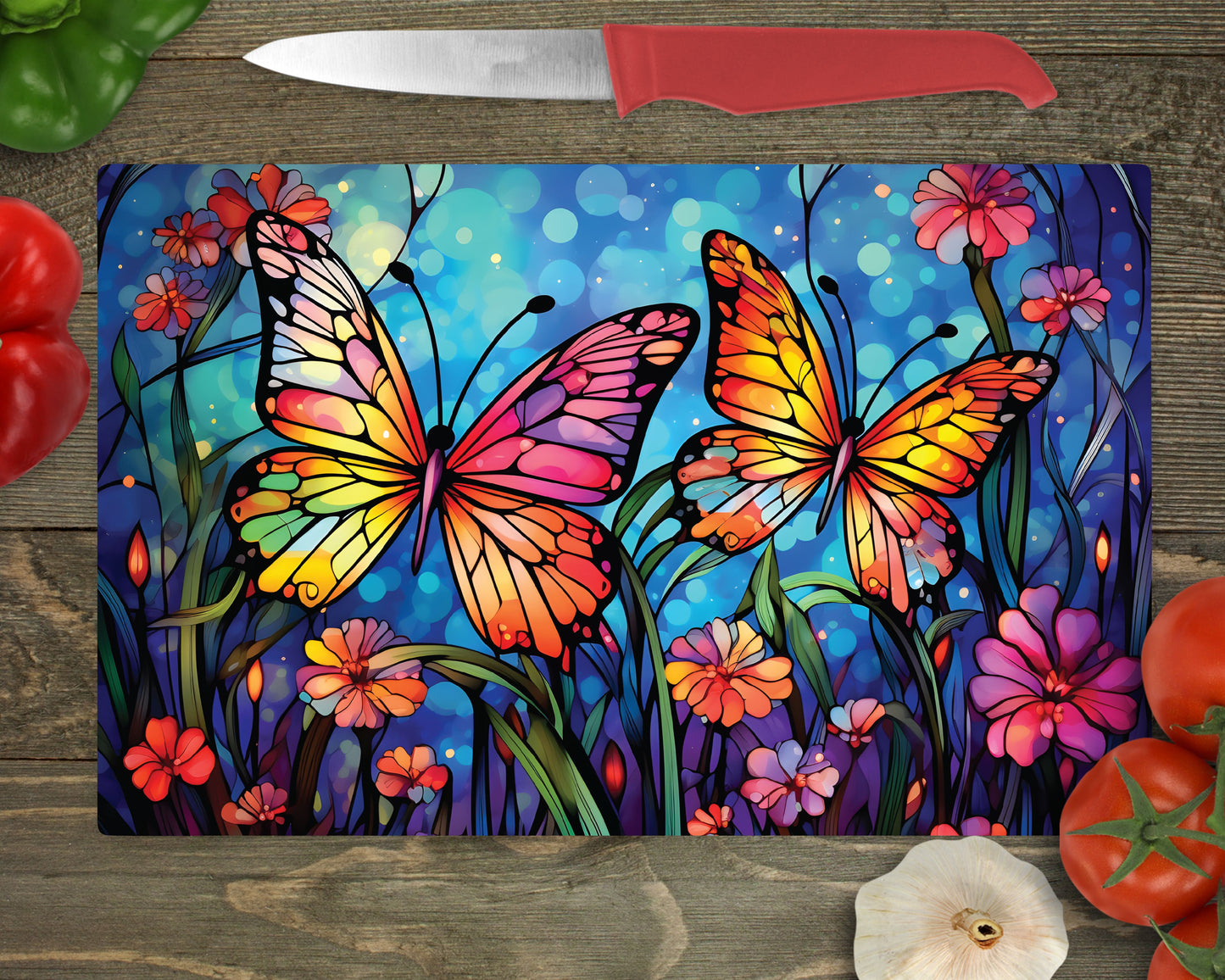 Vibrant Butterflies Cutting Board