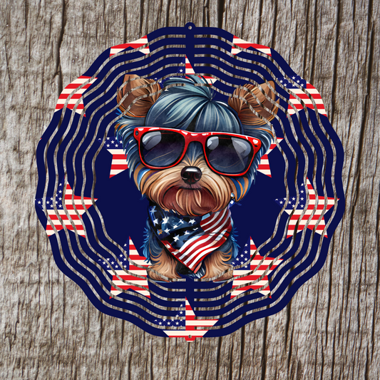 Patriotic Puppy Wind Spinner
