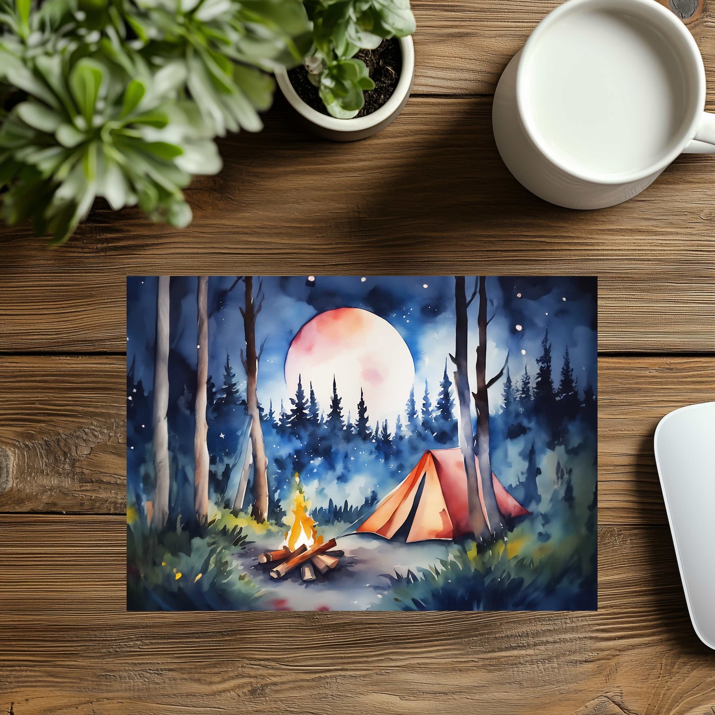 Camping Moonlit Sky Mousepad
