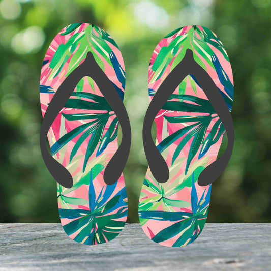 Tropical Leaves Flip Flops (v2)