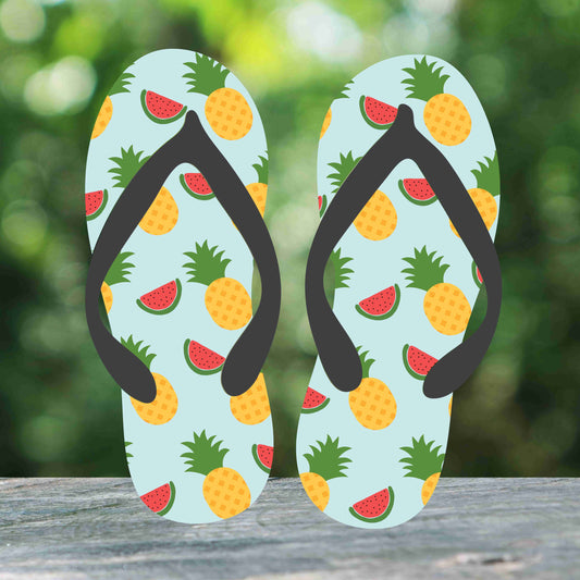 Blue Strawberry Pineapple Watermelon Flip Flops