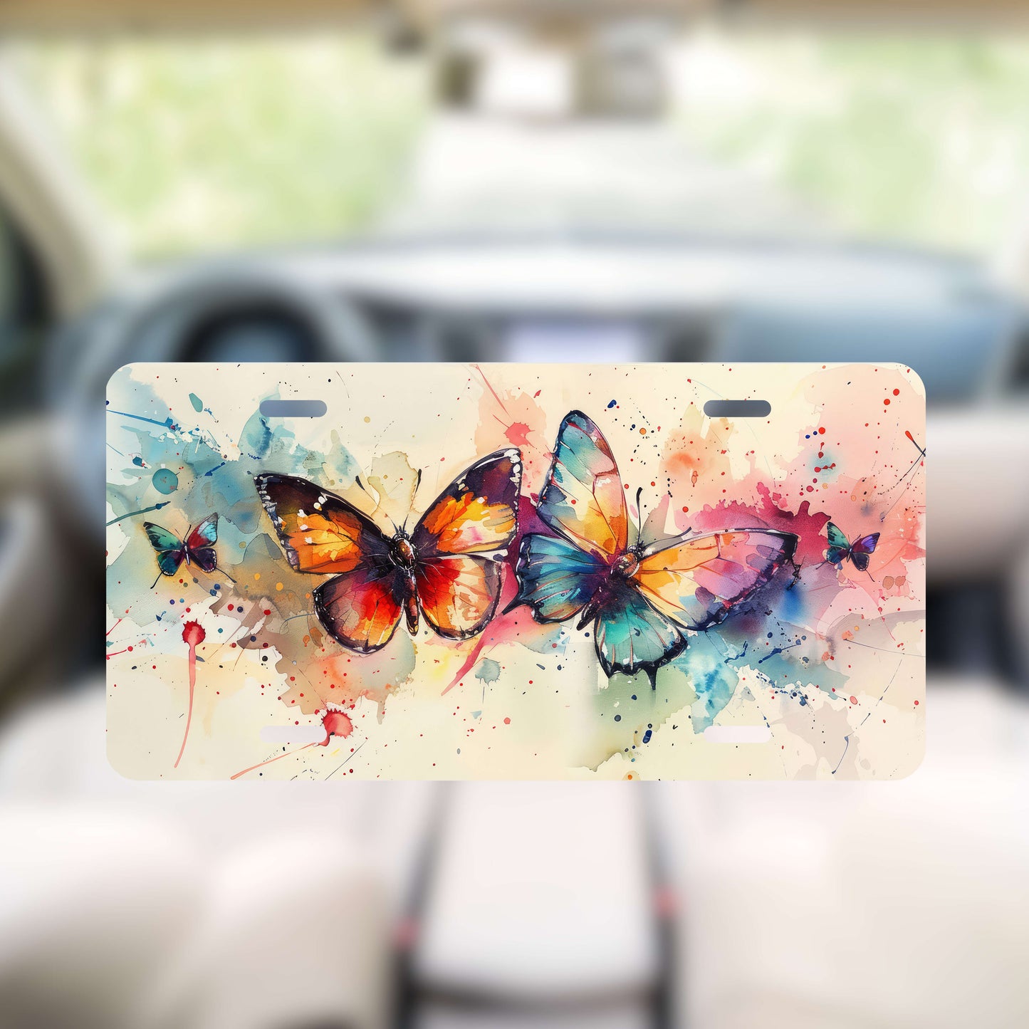 Color Butterflies License Plate