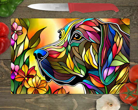 Stained Glass Dog Cutting Board