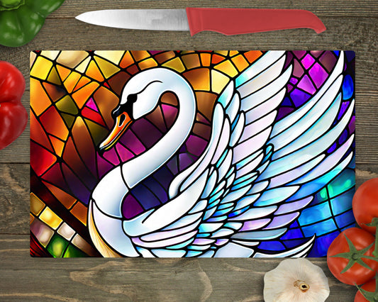 Stained Glass Swan Cutting Board