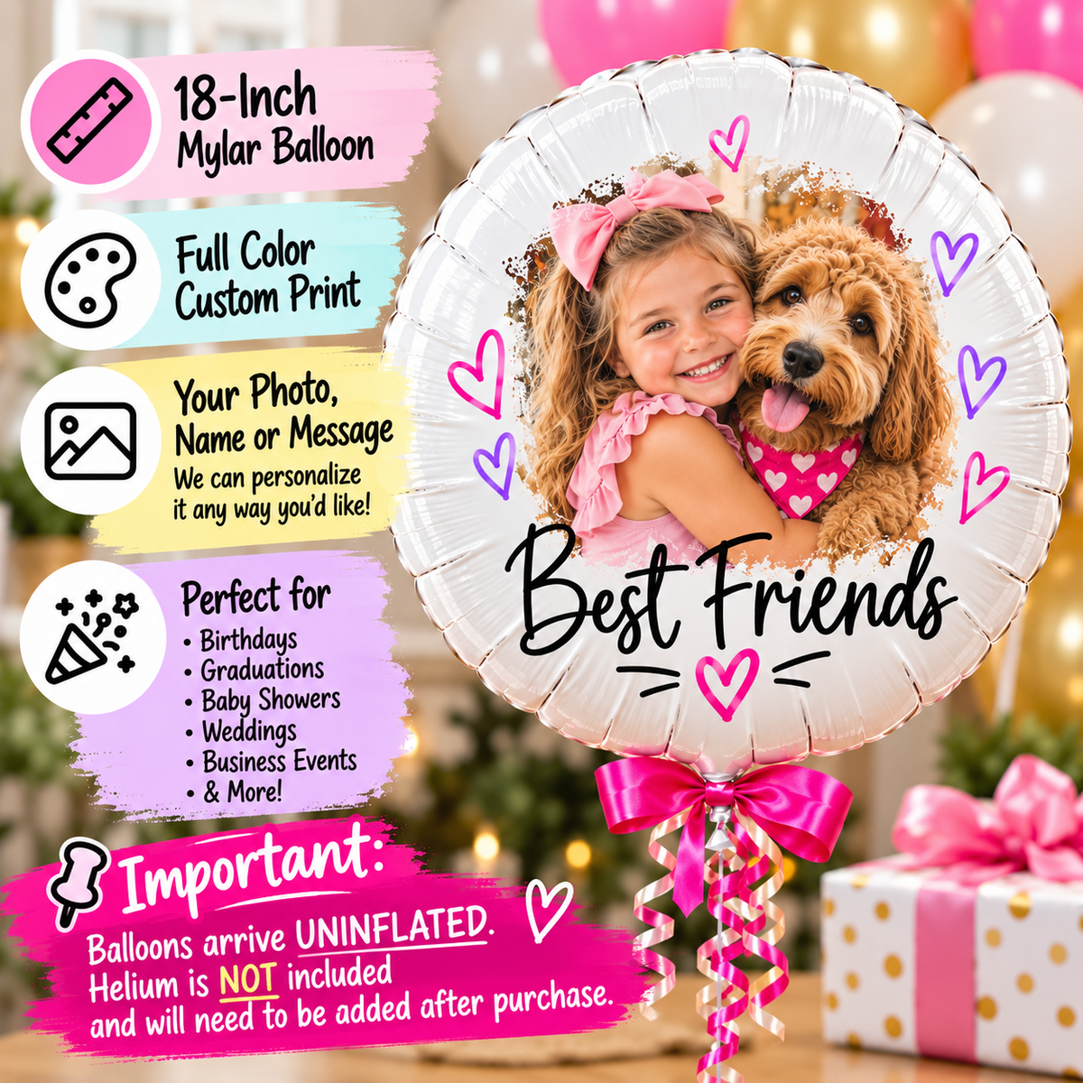 Personalized 18-Inch Photo Mylar Balloon