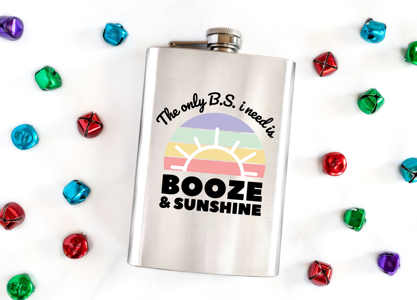 The Only BS I Need Is Booze And Sunshine (Purple) Flask