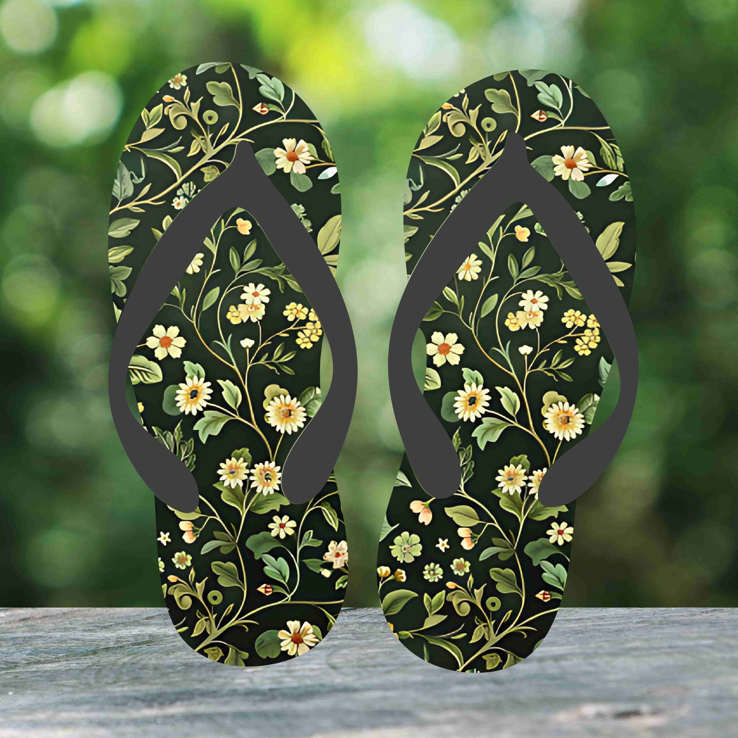 Tiny Yellow Flowers Flip Flops