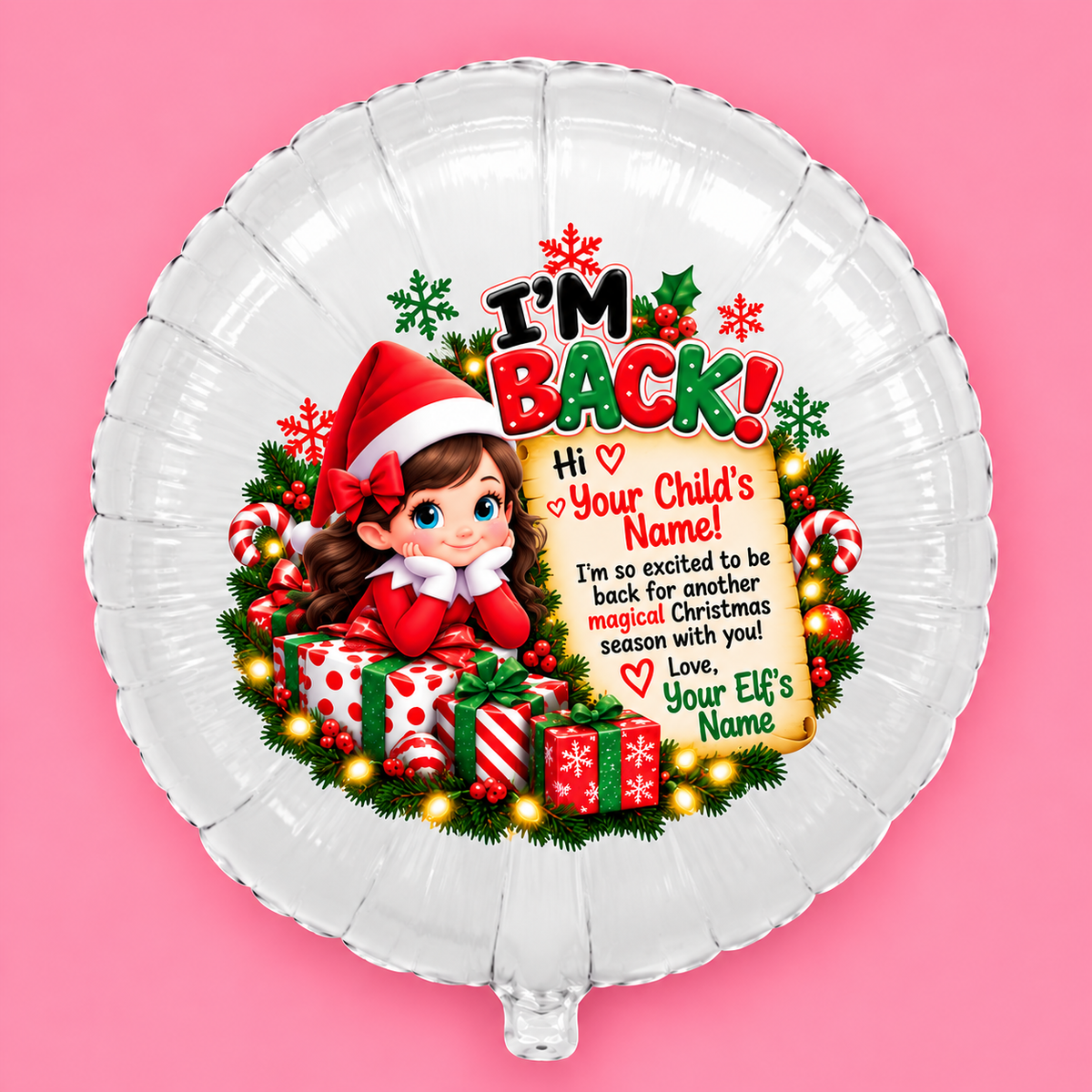 Personalized Elf Arrival Balloon – Boy or Girl Elf