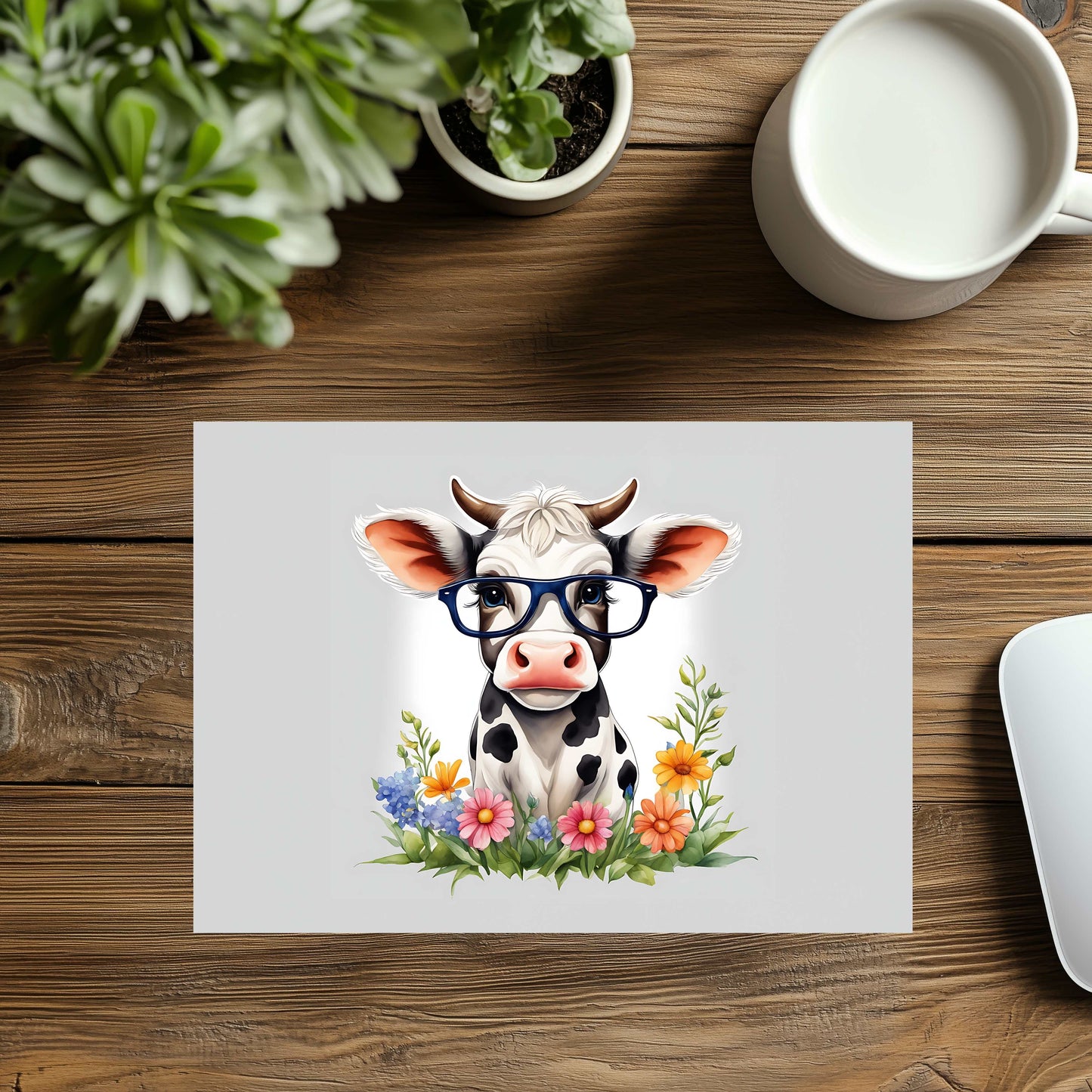 Heifer With Glasses Mousepad