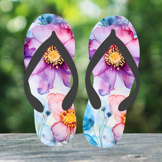 Tropical Flowers Flip Flops (v3)