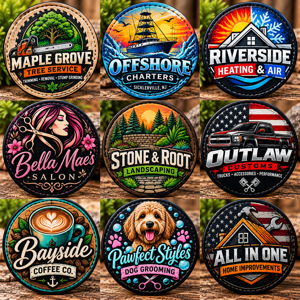 Custom Full-Color UV Printed Leatherette Hat Patch – 2.5" Round | Patch Only