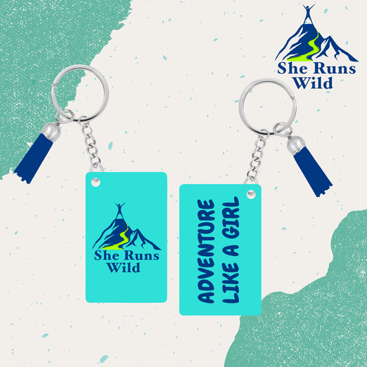 She Runs Wild Rectangle Keychain