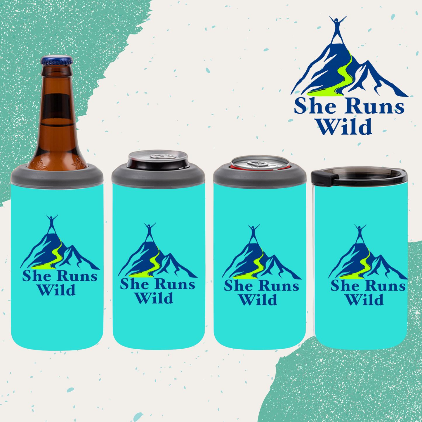 She Runs Wild 4-in-1 Can Cooler