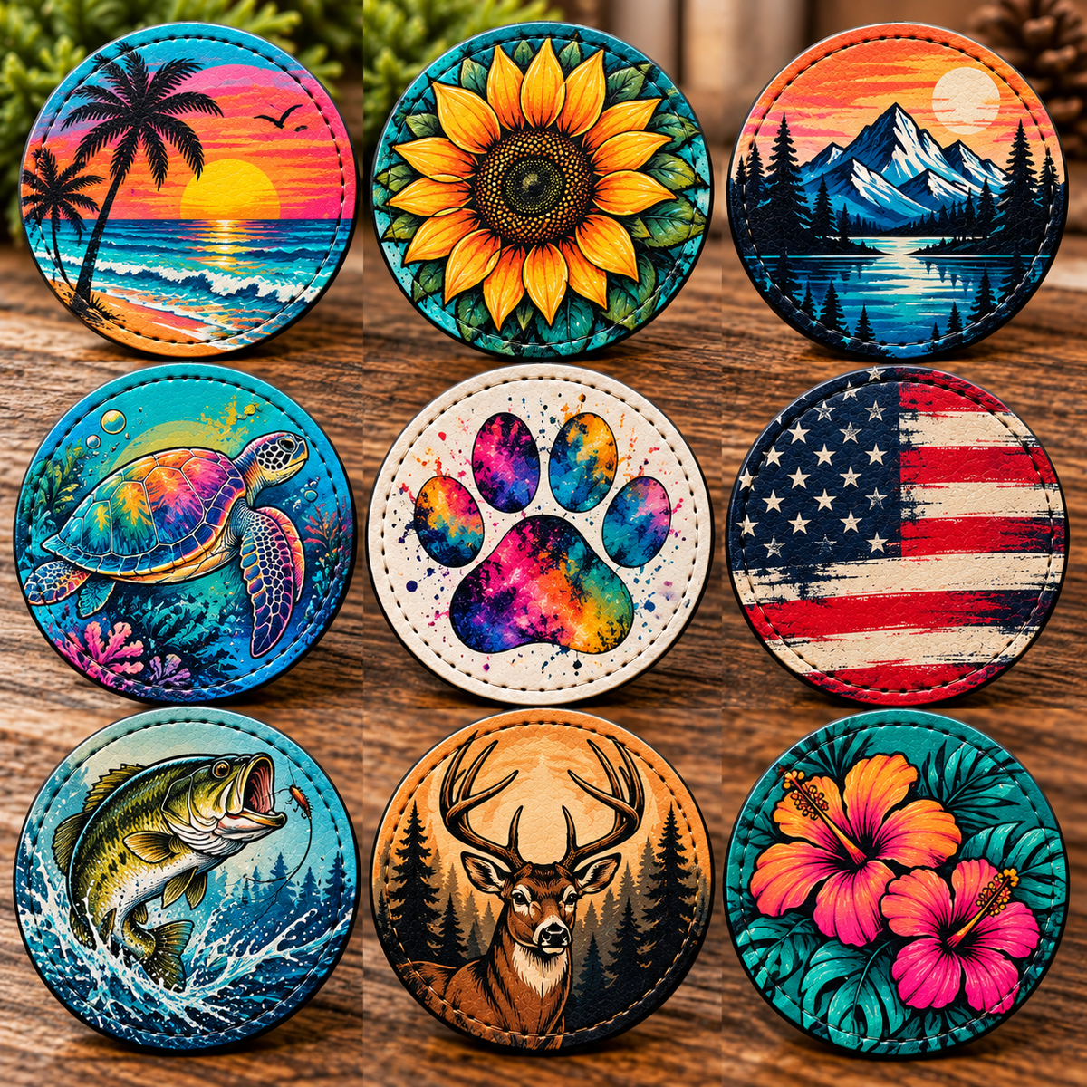 Custom Full-Color UV Printed Leatherette Hat Patch – 2.5" Round | Patch Only