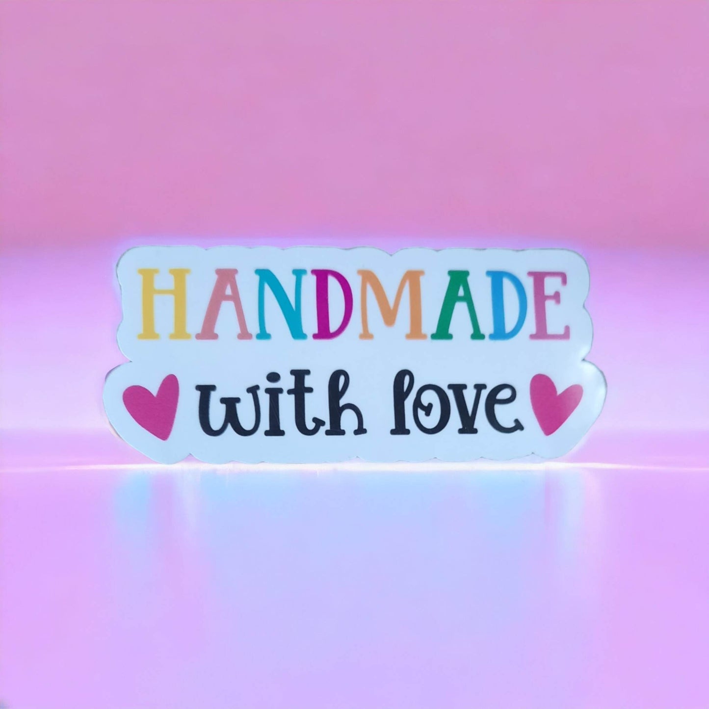 Handmade With Love Die Cut Sticker Flakes - Set of 25